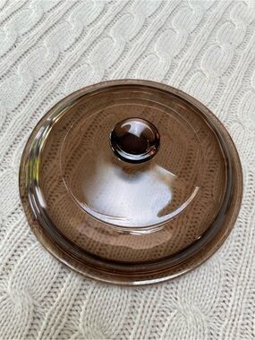 Pyrex Corning Ware Visions P81C Amber Glass Lid 6”